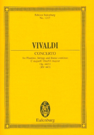 Konzert C-Dur op.44,11 fr Flautino und Streicher Studienpartitur