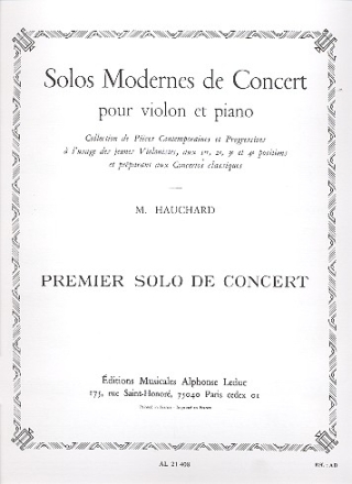 Solo modern de concert no.1 pour violon et piano