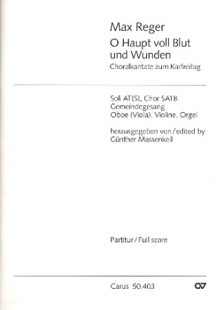 O Haupt voll Blut und Wunden fr Alt, Sopran (T), Soloquartett (SATB), Gemeinde und Instrumente Partitur