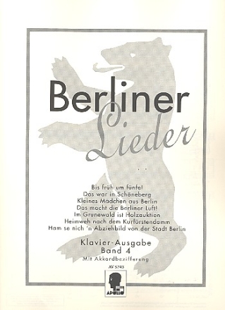 Berliner Lieder Band 4 fr Gesang und Klavier