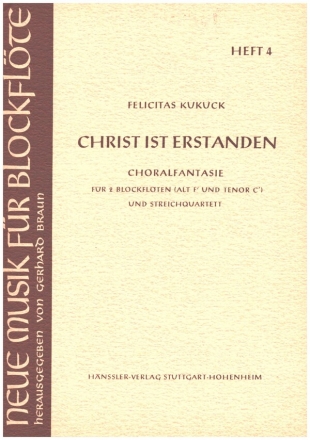 Christ ist erstanden fr Blockflten (AAT) und Streichquartett Partitur