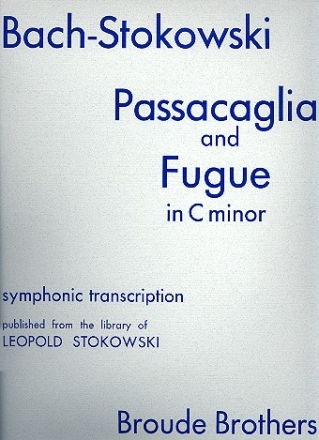 Passacaglia and Fugue in c minor for orchestra score