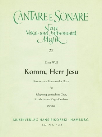 Komm, Herr Jesu Kantate fr Sologesang, SATB Chor und Orchester Partitur (dt)