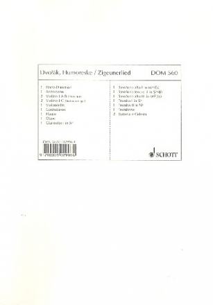 Humoreske / Zigeunerlied op. 101/7 und 55/4 fr Salonorchester Klavierdirektion und Stimmen