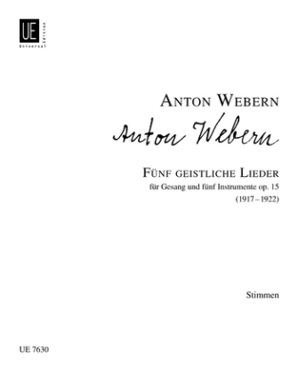 5 GEISTLICHE LIEDER OP.15 FUER SOPRAN UND 5 INSTRUMENTE STIMMEN