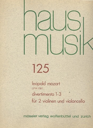 6 Divertimenti Band 1 (Nr.1-3) fr 2 Violinen und Violoncello Partitur und Stimmen