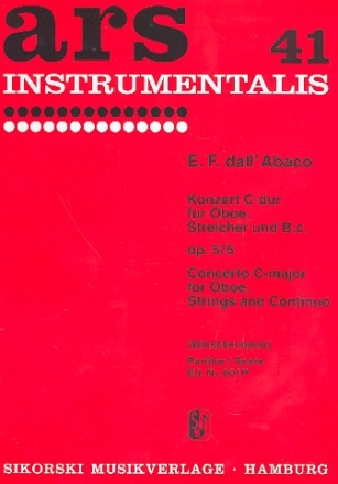Konzert C-Dur op.5,5 fr Oboe und Streichorchester Partitur