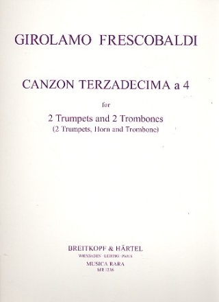 Canzona no.13 for 2 trumpets and 2 trombones score and 5 parts