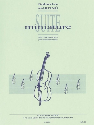 Suite miniature 7 pices faciles pour violoncelle et piano