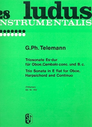 Triosonate Es-Dur fr Oboe, konzertierendes Cembalo und Bc Partitur und Stimmen