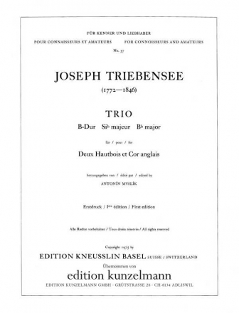 Trio B-Dur fr 2 Oboen und Englischhorn Stimmen
