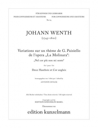 Variationen ber ein Thema von Giovanni Paisiello fr 2 Oboen und Englischhorn Stimmen