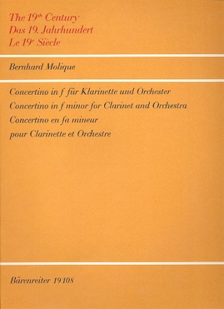 Concertino f-Moll fr Klarinette und Orchester fr Klarinette und Klavier