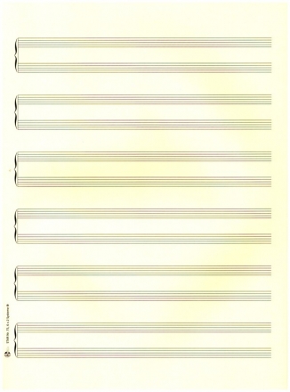 Notenpapier Bach-Format hoch 6x2 Systeme 24x32,5 cm Klavier-Solo