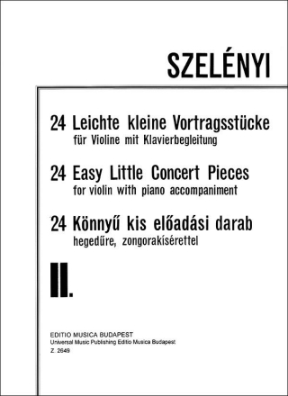 24 leichte kleine Vortragsstcke Band 2 fr Violine und Klavier