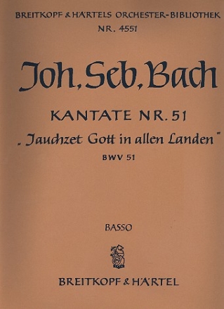 Jauchzet Gott in allen Landen Kantate Nr.51 BWV51 Violoncello / Kontrabass