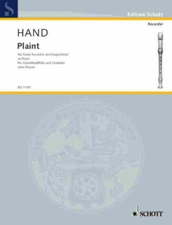 Plaint for tenor recorder and harpsichord (piano)