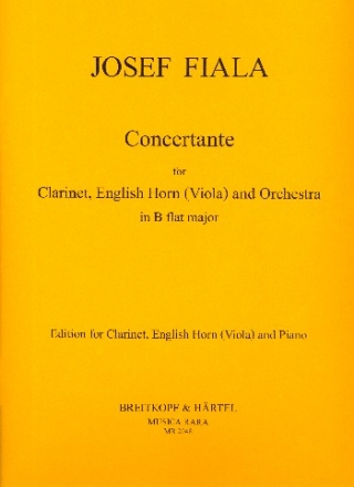 Concertante in B fr Klarinette, Englischhorn (Viola) und Orchester Klavierauszug