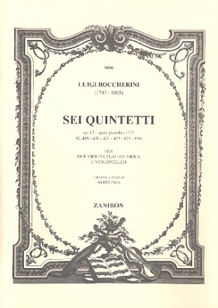 6 Quintette op.17 fr Flte, und Streichquartett Stimmen