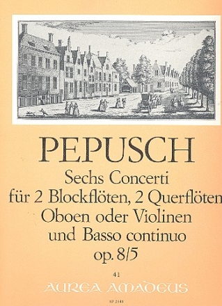 Concerto C-Dur op.8,5 für 2 Blockflöten (Ob, Vl), 2 Oboen (Fl, Vl) und Bc