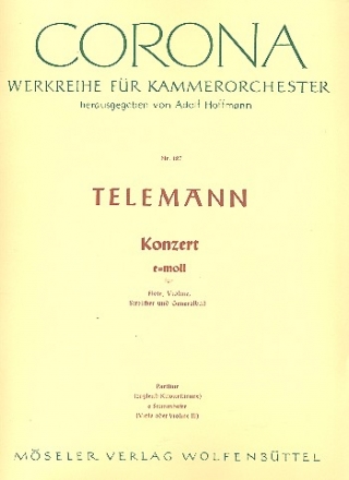 Konzert e-Moll fr Flte, Violine, Streicher und Bc Partitur (= Klavier)