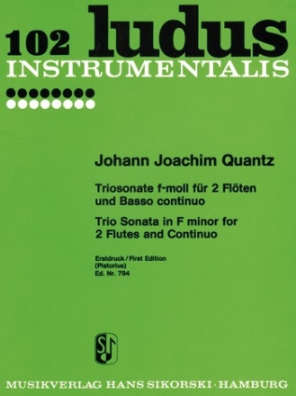 Triosonate f-Moll fr 2 Flten und Bc Partitur und 3 Stimmen