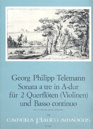 Sonata a tre A-Dur fr 2 Flten und BC Partitur und 3 Stimmen