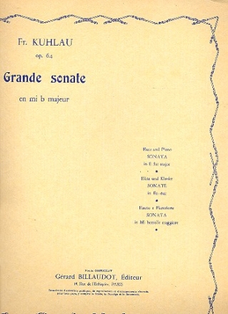 Grande sonate op.64 si bemol majeur pour flte et piano