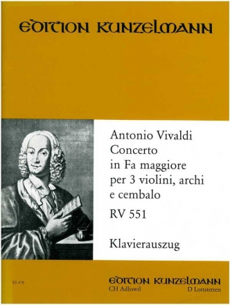 Konzert F-Dur RV551 fr 3 Violinen und Klavier