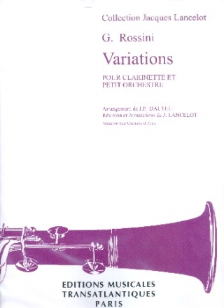 Variations pour clarinette et petit orchestre pour clarinette etpiano