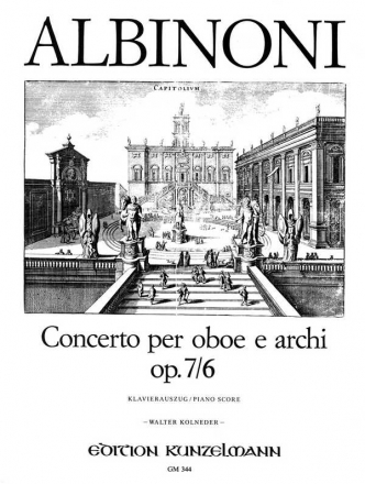 Concerto D-Dur op.7,6 für Oboe und Streichorchester für Oboe und Klavier