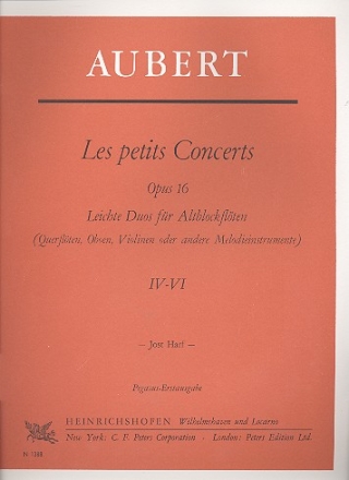 Les petits Concerts op.16 Band 2 (Nr.4-6)  fr 2 Altblockflten Spielpartitur
