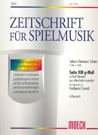 Suite g-Moll Nr.13 aus 'Banchetto musicale' zu 5 Stimmen  Partitur