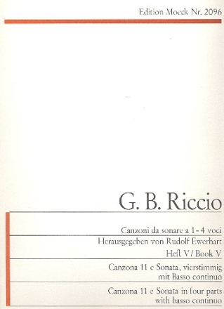 Canzona 11 und Sonate fr 4 Stimmen (SATB) und Bc Partitur und 5 Stimmen