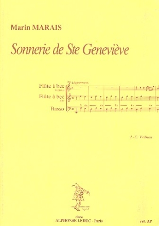 Sonnerie de Sainte Genevive du Mont de Paris pour 2 fltes  bec partition et 3 parties
