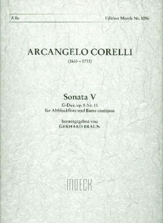 Sonata G-Dur op.5,11 fr Altblockflte Altblockflte und Klavier Partitur und 2Stimmen