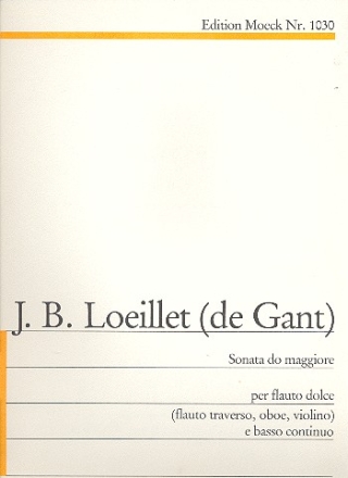 Sonate C-Dur op.1,6 fr Altblockflte und Klavier Partitur und 2 Stimmen