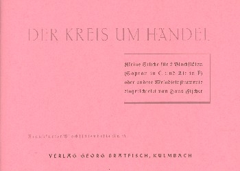 Der Kreis um Hndel fr 2 Blockflten (SA) Partitur