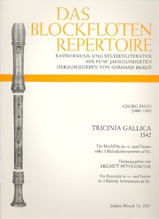 Tricinia gallica  fr Sopranblockflte und Gitarre 2 Partituren