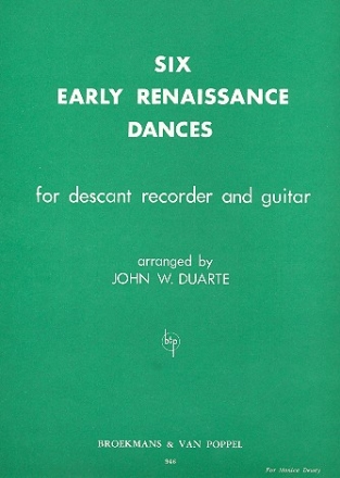 6 early Renaissance Dances for descant recorder and guitar