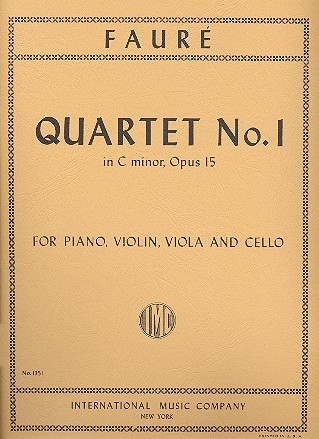 Quartet c minor no.1 op.15. for violin, viola, cello and piano
