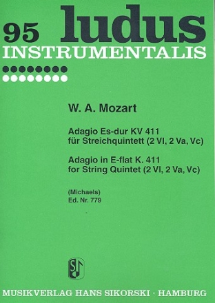 Adagio Es-Dur KV411 fr 2 Violinen, 2 Violen und Violoncello 5 Stimmen