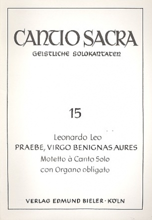 Praebe vergo benignasaures motetto a canto solo con organo obligato