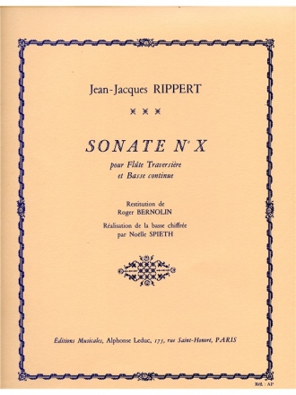 Sonate no.10 pour flute traversiere et basse continue