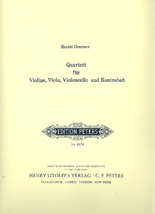 Quartett 1967 fr Violine, Viola Violoncello und Kontraba Stimmen