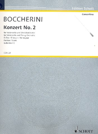 Konzert No. 2 D-Dur G 479 fr Violoncello und Streichorchester Partitur