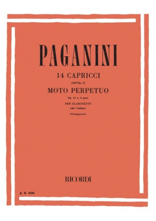 14 capricci dall'op.1 per clarinetto