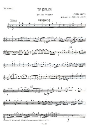 Te Deum C-Dur Hob.XXIII:C2 fr Chor und Orchester Violine 1