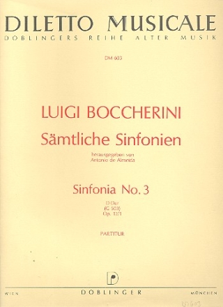 SINFONIE D-DUR NR.3 OP.12,1 G503 FUER ORCHESTER PARTITUR