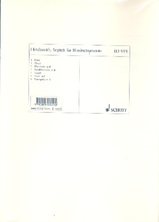 Septett fr Flte, Oboe, Klarinette, Trompete, Horn, Bass-Klarinette und Fagot Stimmensatz
